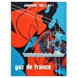 Propaganda Poster Gaz De France LPG LNG Tanker French Gas Loan Emprunt 1965