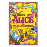 Movie Poster Alice In Wonderland Walt Disney Groovy Psychedelic