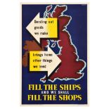 Propaganda Poster Fill The Ships Home Front Shops WWII UK