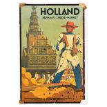 Travel Poster Holland Alkmaar Cheese Market Netherlands