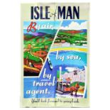 Travel Poster Isle of Man Douglas Bay Horse Tramway Everymann