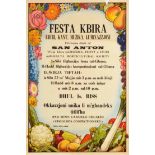 Advertising Poster Festa Kbira Malta Fruit Vegetable Flower Party