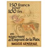 Propaganda Poster Peace Loan Emprunt De La Paix WWI 150 Francs