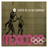 Sport Poster Mexico Olympics 68 Basketball Small