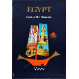 Travel Set Poster Egypt Pharaoh Cairo Nile Fellucca Boats