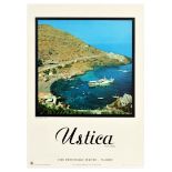 Travel Poster Caletta Santa Maria Ustica Sicily Palermo ENIT Italy