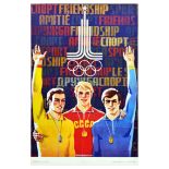 Sport Poster Moscow Olympics Friendship 1980 Athletes