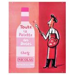 Advertising Poster Nicolas Rose Wine France Palette Alcohol Drink