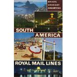 Travel Poster South America Royal Mail Lines Brazil Uruguay Argentina