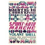 Sport Poster Magny Cours Motor Racing France Midcentury Modern Volant Shell