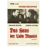 Movie Poster Gaslight Das Haus Der Lady Alquist Ingrid Bergman Charles Boyer Joseph Cotten