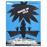 Propaganda Poster Made In USA Radioactive Fallout Diego Garcia Atoll USSR