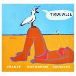 Travel Poster Trouville Normandie Calvados France Savignac Chinese