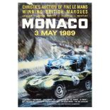 Advertising Poster Monaco 1989 Le Mans Car Racing Jaguar Aston Martin Lagonda Bentley Christies Auct