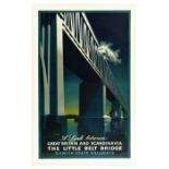 Travel Poster DSB Danish State Railways Little Belt Bridge