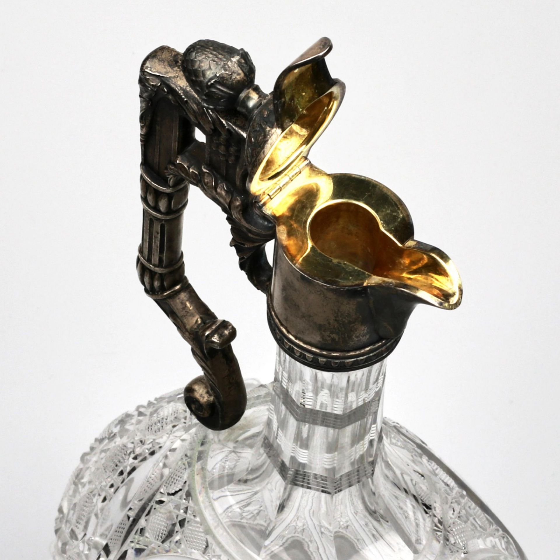 Russian liqueur decanter, crystal and silver. - Image 5 of 6