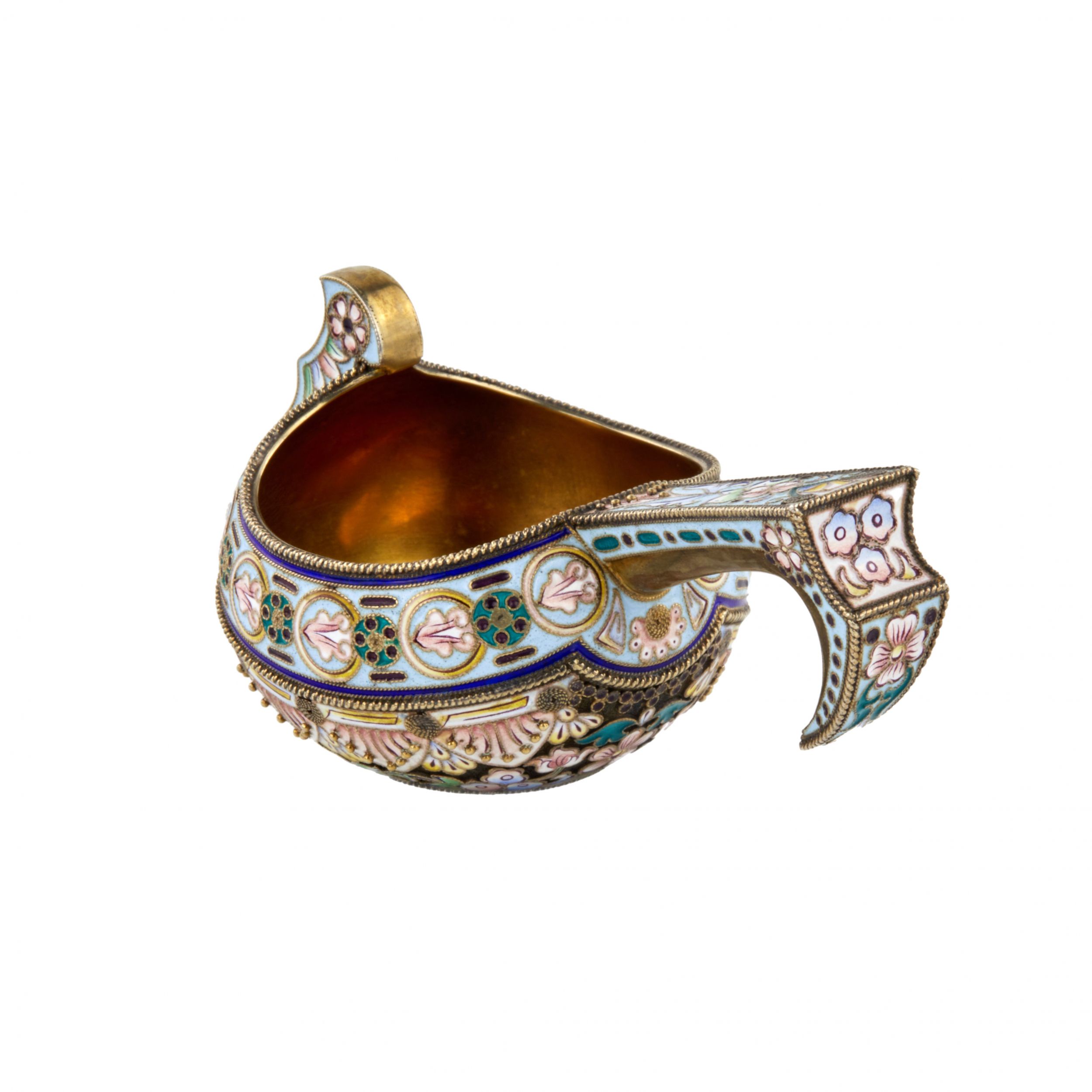 Silver ladle with enamels. Russia Moscow. - Image 2 of 8