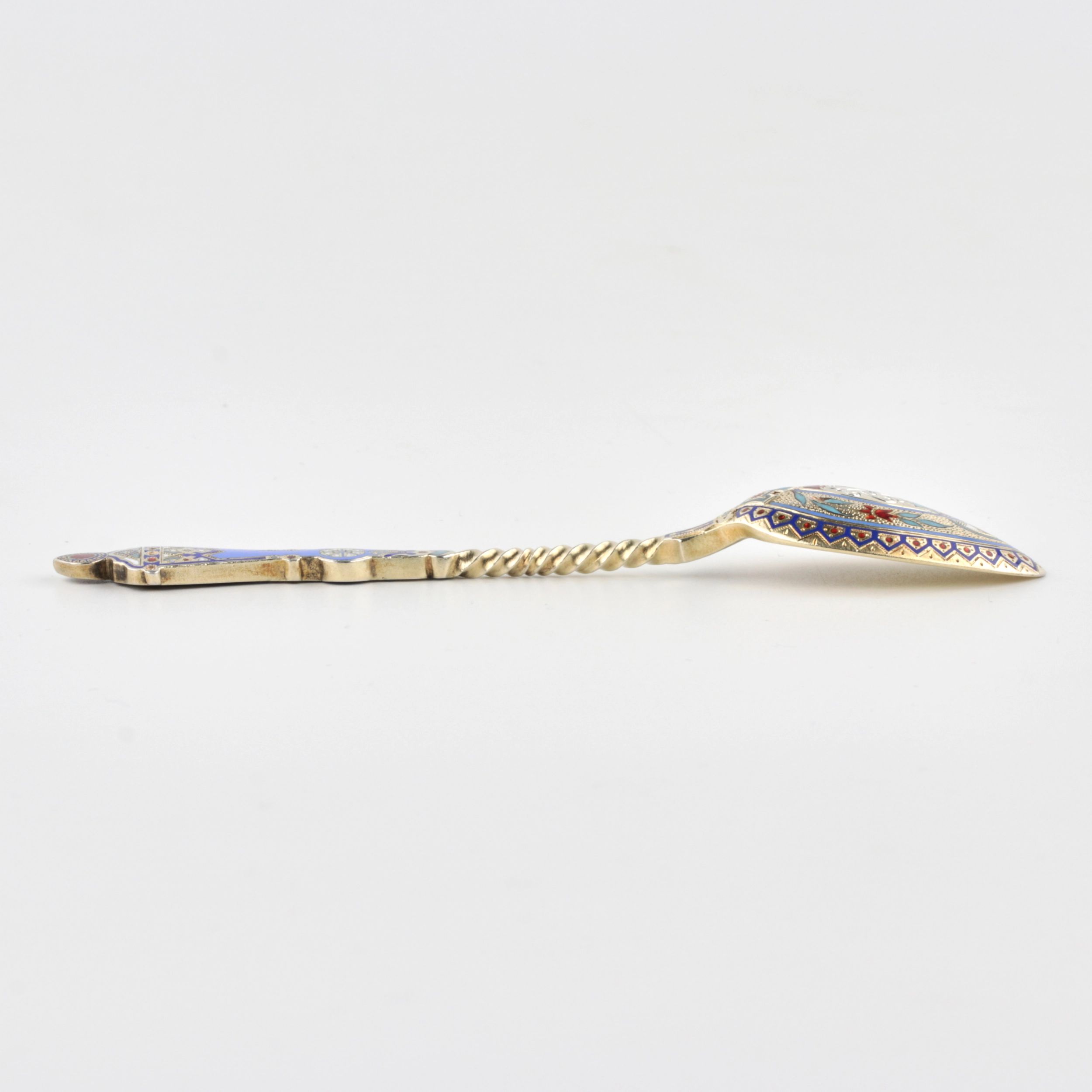 Set of 12 silver teaspoons. St-Petersburg - Image 5 of 7