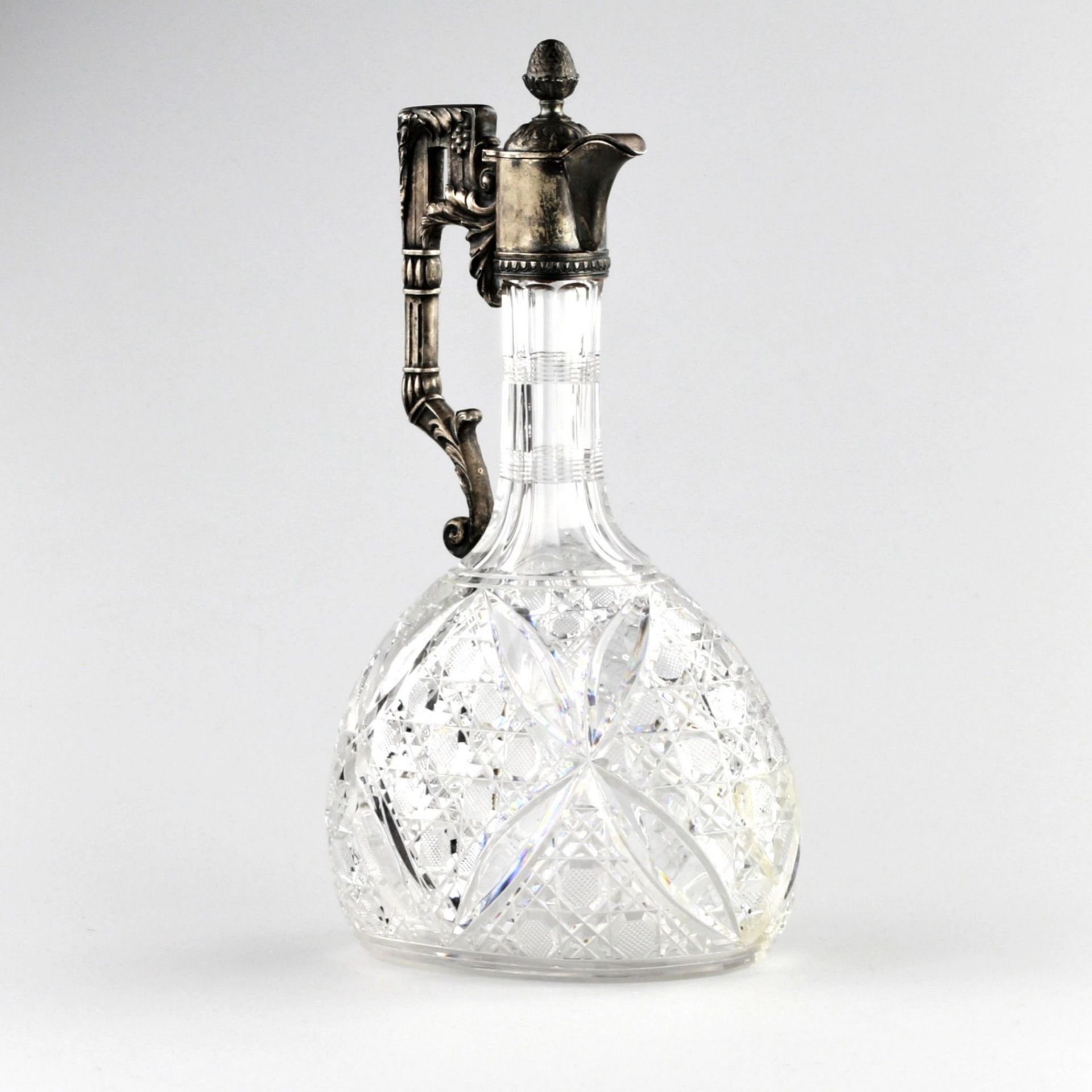 Russian liqueur decanter, crystal and silver. - Image 2 of 6
