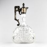 Russian liqueur decanter, crystal and silver.