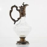 Silver mounted claret jug.