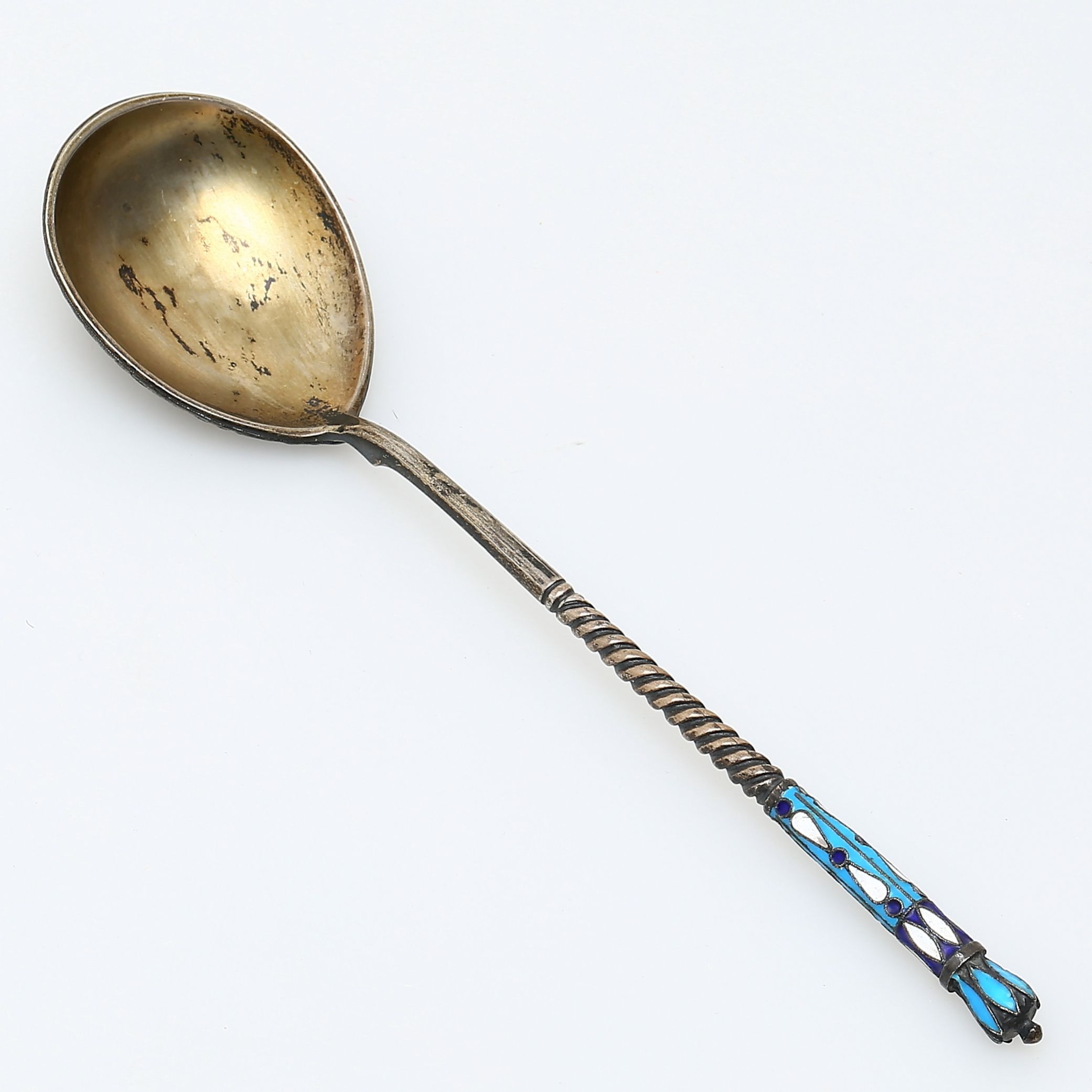 Silver spoon with enamel - Image 5 of 5