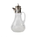 French crystal jug with silver.