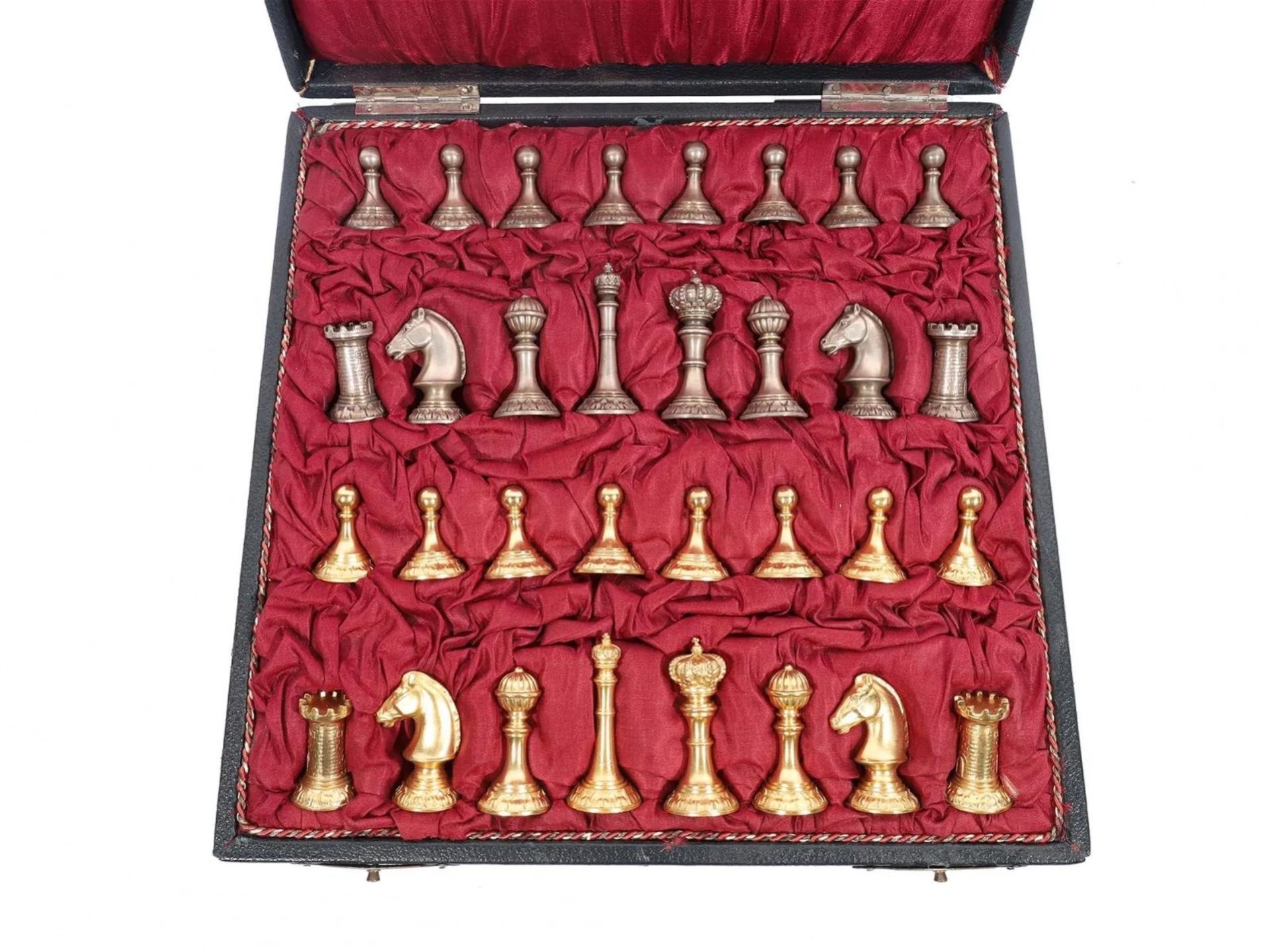 Antique handmade chess set made of 800 German gilded silver. Near; 1900s. - Bild 11 aus 11