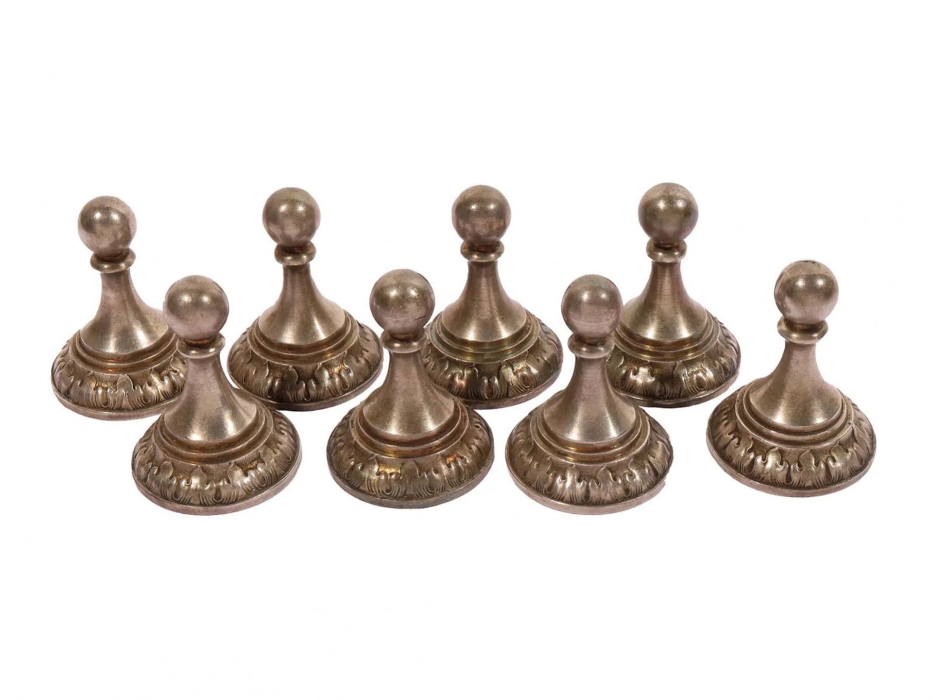 Antique handmade chess set made of 800 German gilded silver. Near; 1900s. - Bild 7 aus 11