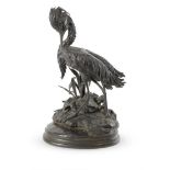 Bronze figure of a Heron. JULES MOIGNIEZ (1835-1894)