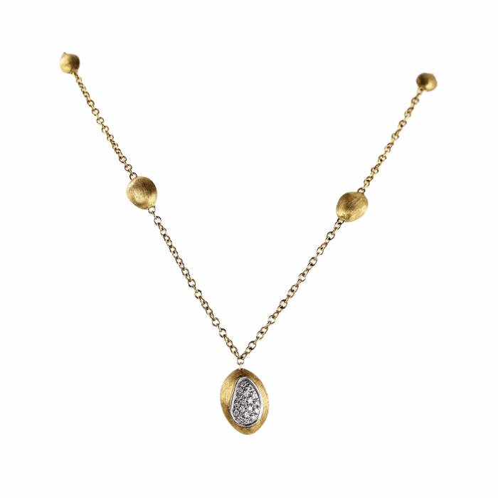 Marco Bisego. Original gold chain with pendant and diamonds.