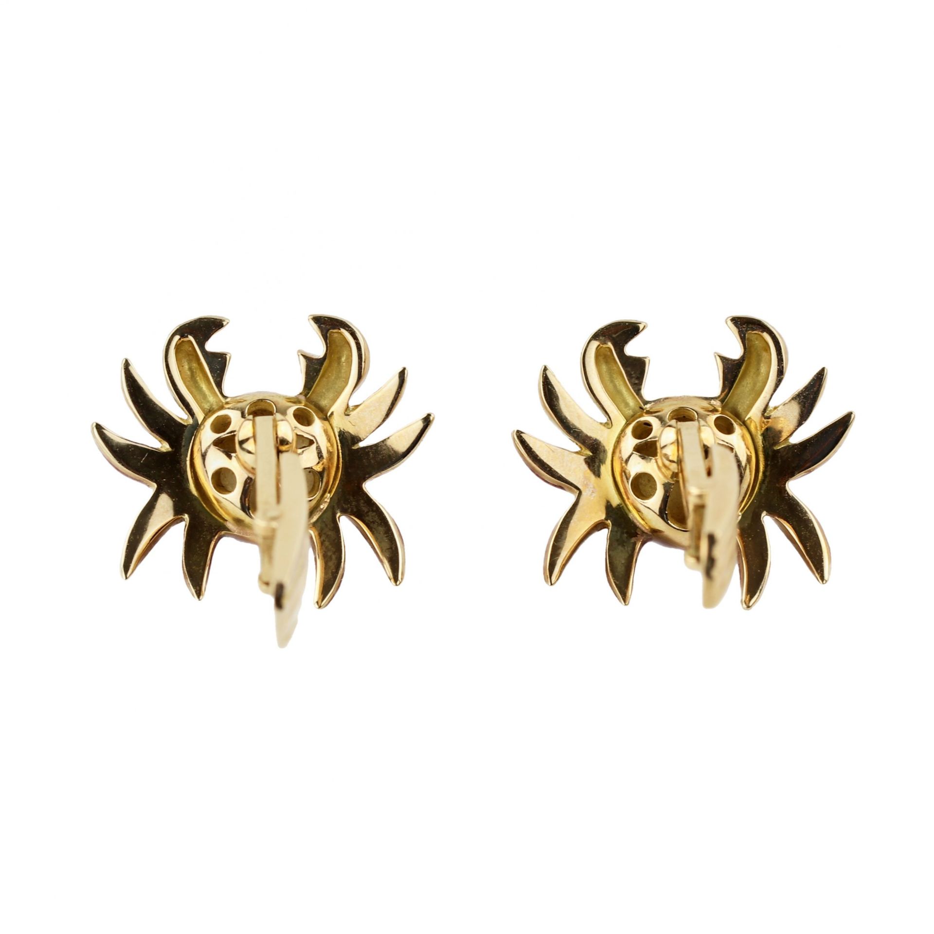 Gold cufflinks with enamel Italian work Crabs. - Image 6 of 6