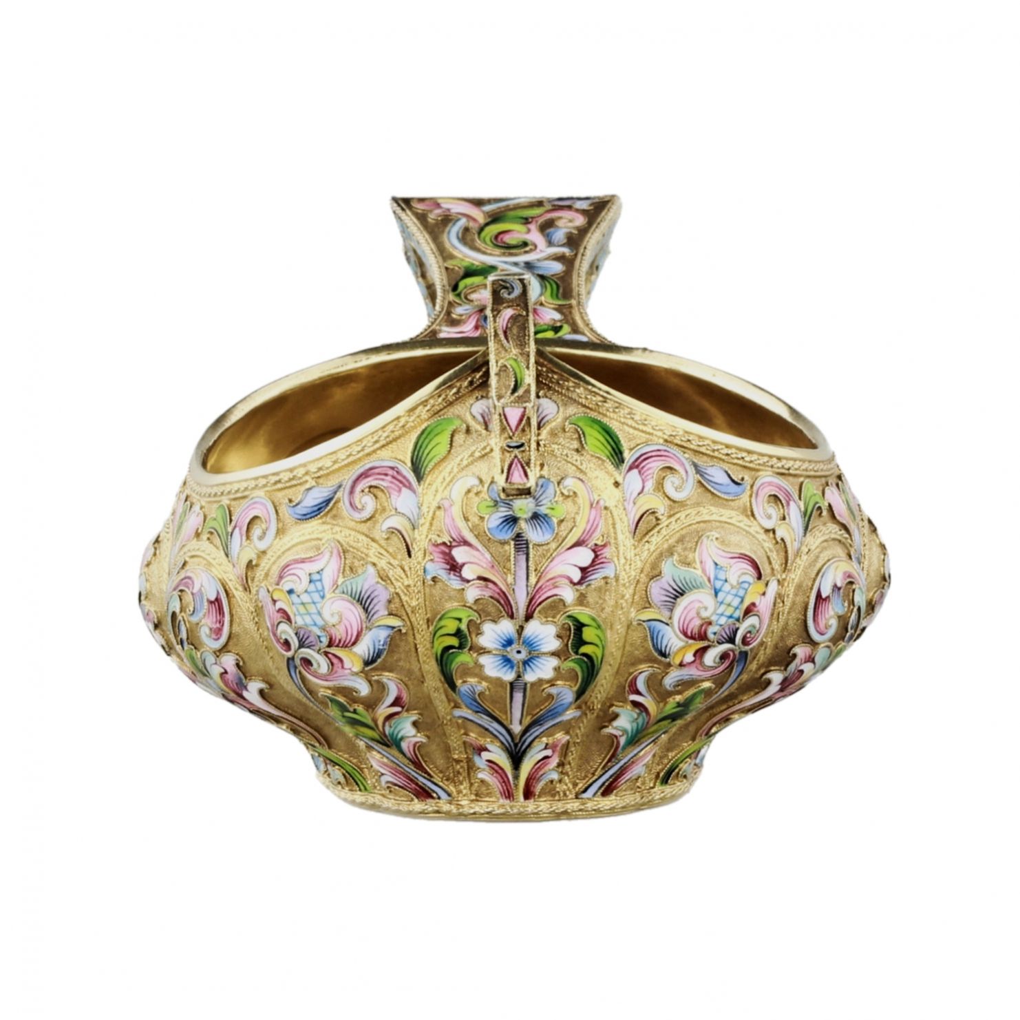 Russian silver Kovsh with enamels. Maria Semyonova. Moscow, early 20th century. - Image 3 of 8