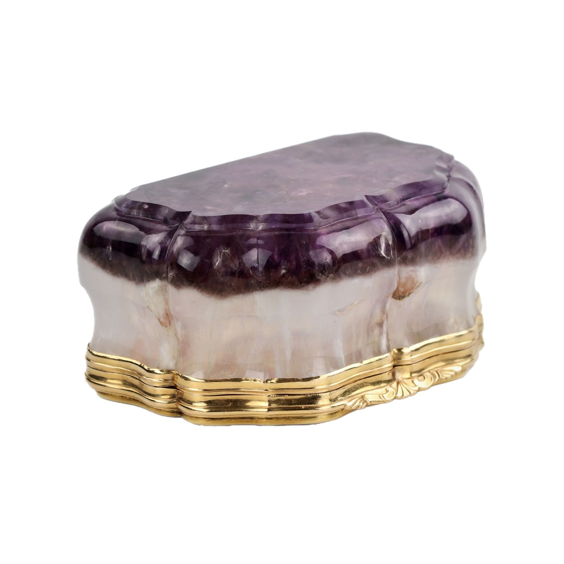 Unique snuff box made of solid amethyst with gold. I. Keibel, St. Petersburg, 19th century. - Bild 9 aus 12
