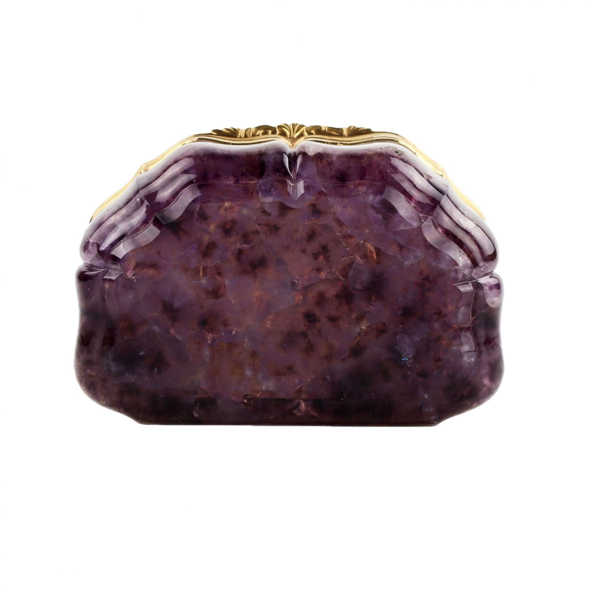 Unique snuff box made of solid amethyst with gold. I. Keibel, St. Petersburg, 19th century. - Bild 8 aus 12