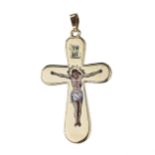 Gold cross with painted enamel, Petersburg work, last quarter of the 19th century.