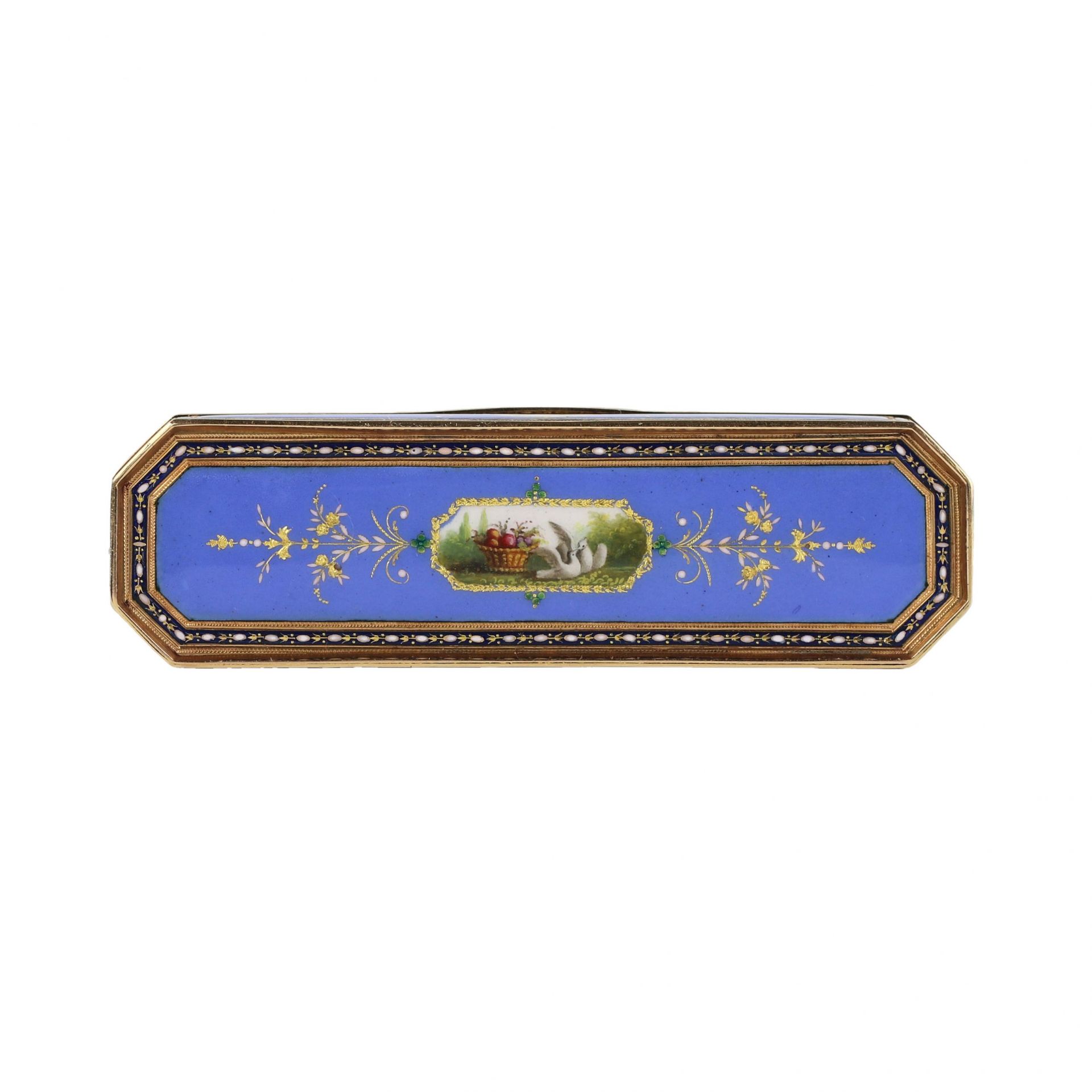 Toothpick case in gold and enamel, embellished with pearls. Geneva or Hanau, circa 1790 - Bild 8 aus 10