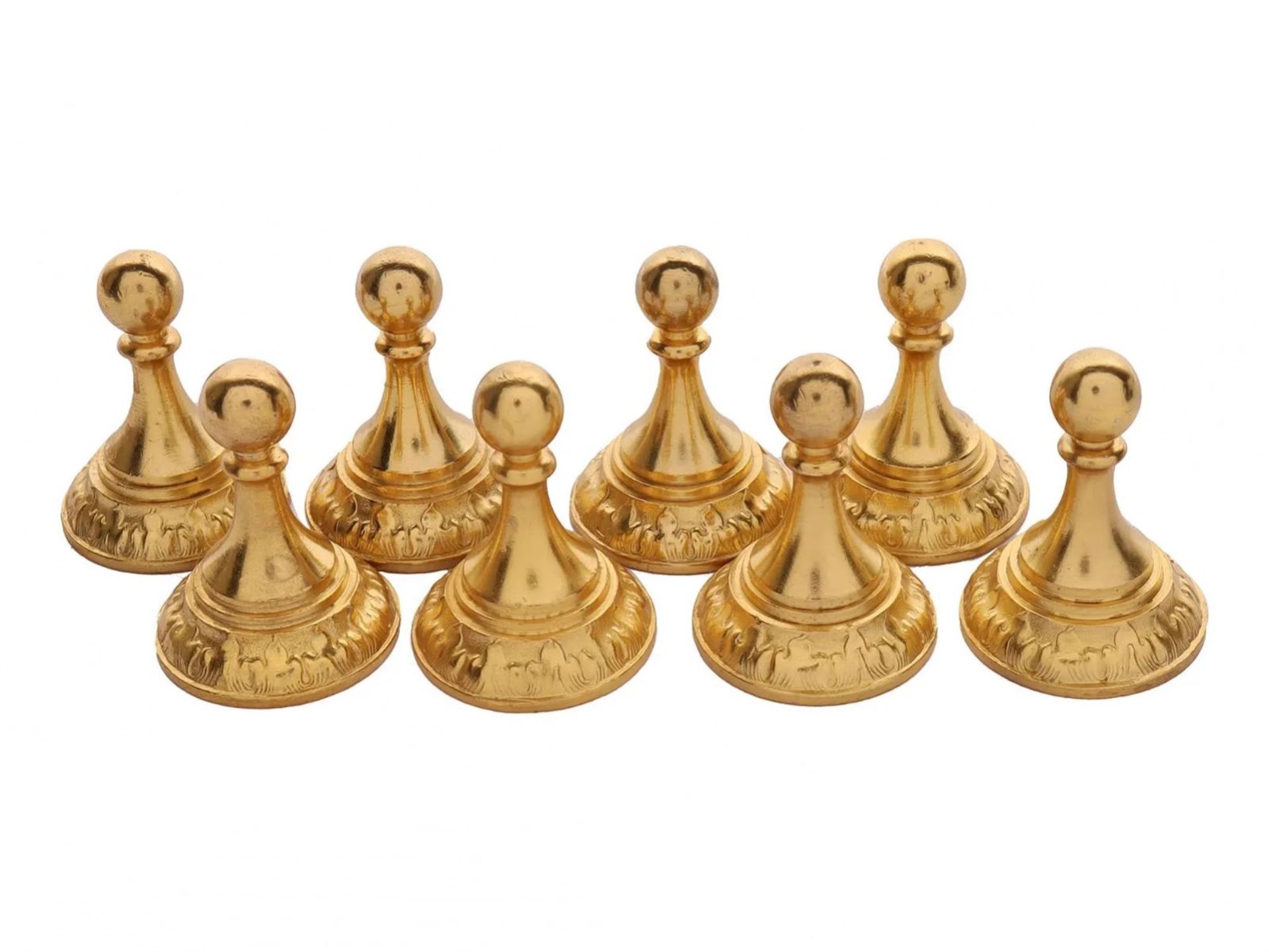 Antique handmade chess set made of 800 German gilded silver. Near; 1900s. - Bild 6 aus 11