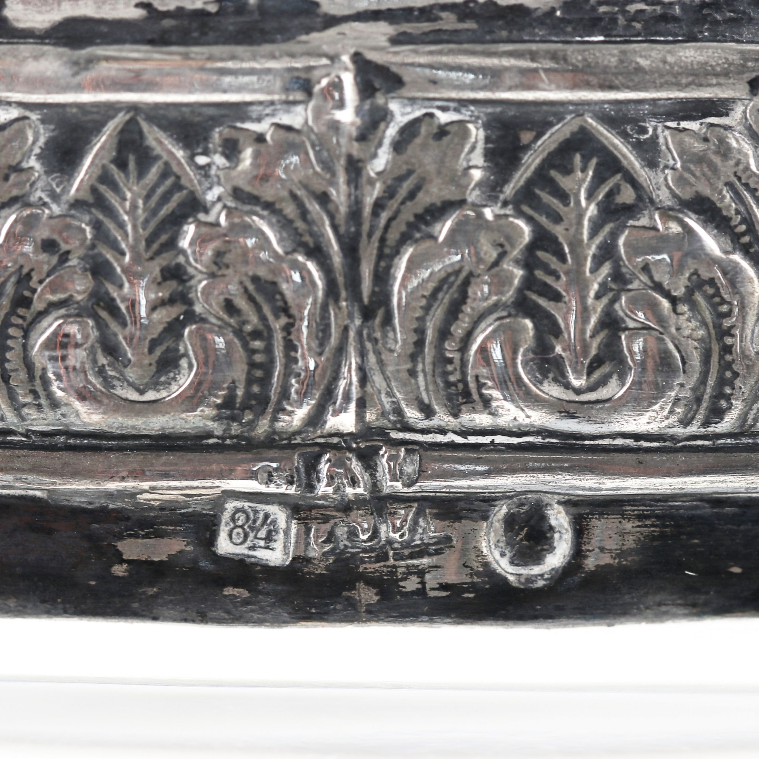 Heavy, crystal candy bowl in silver, Russian work at the turn of the 19th-20th centuries. - Image 7 of 8