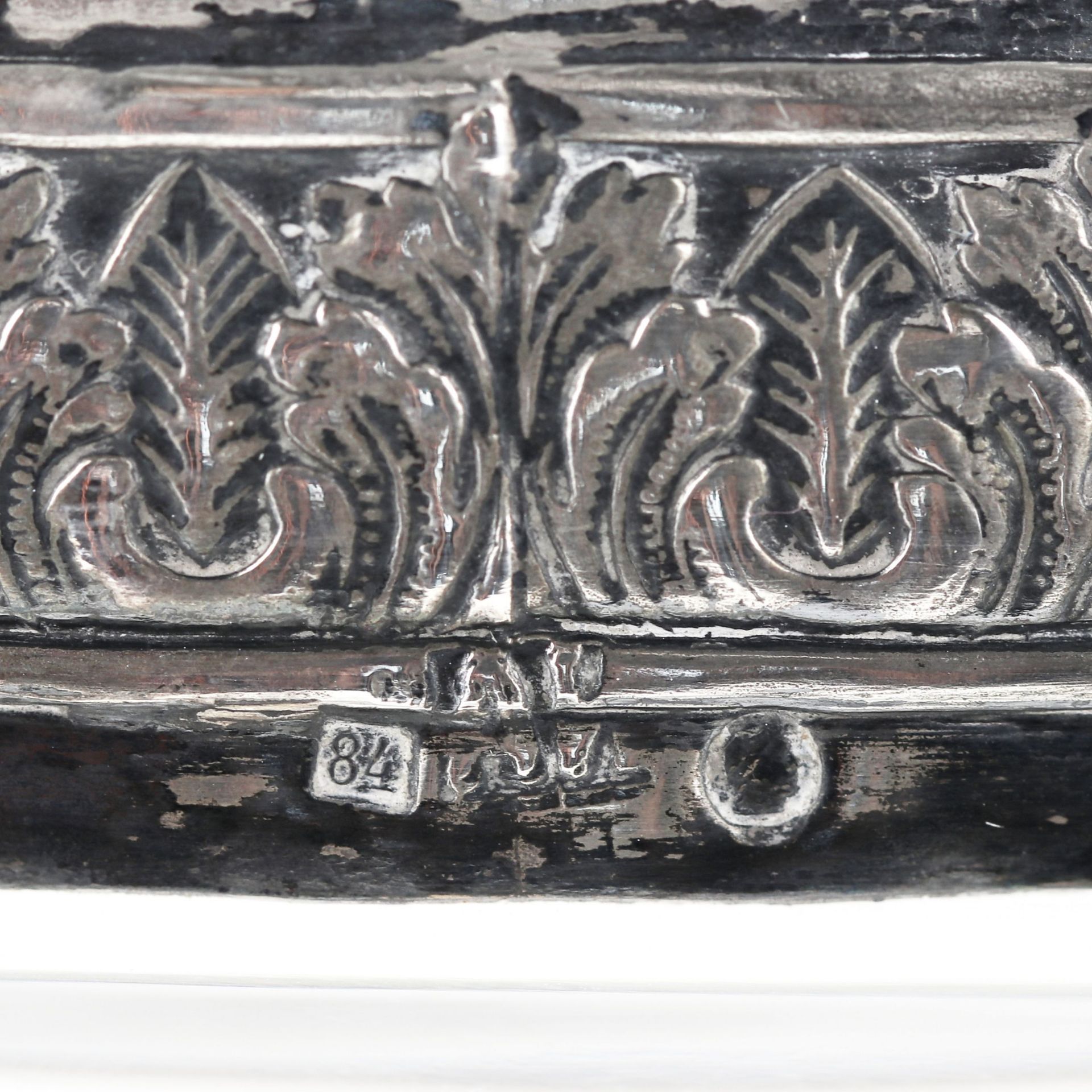 Heavy, crystal candy bowl in silver, Russian work at the turn of the 19th-20th centuries. - Bild 7 aus 8
