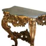 Wooden, gilded console of the 19th century.