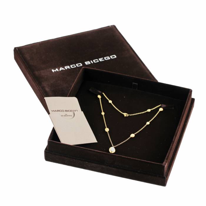Marco Bisego. Original gold chain with pendant and diamonds. - Image 6 of 6