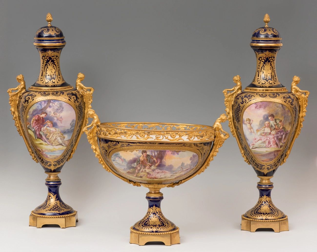 Sevres Porcelain set 19th century. - Image 3 of 8