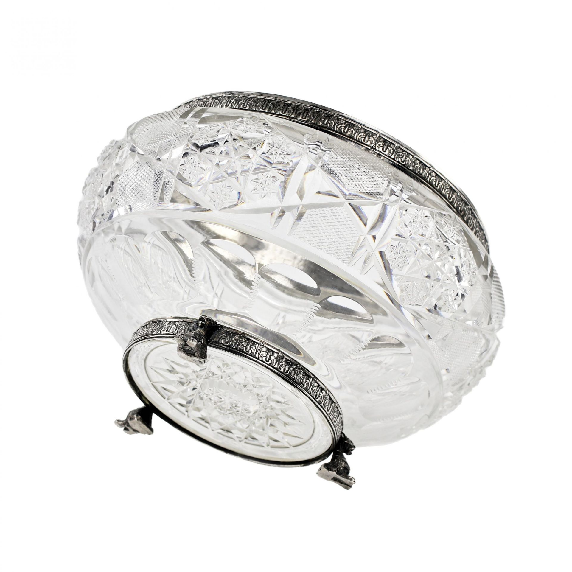 Heavy, crystal candy bowl in silver, Russian work at the turn of the 19th-20th centuries. - Bild 5 aus 8