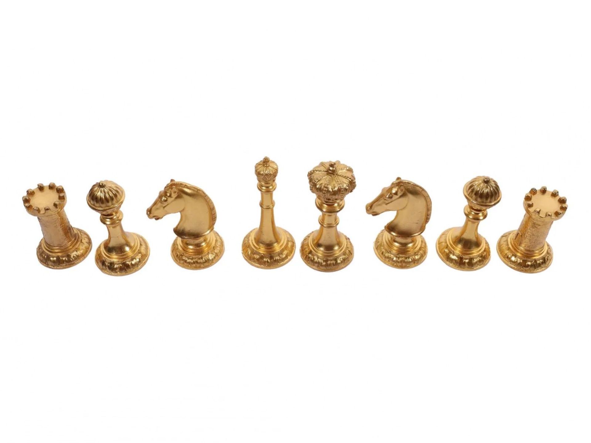 Antique handmade chess set made of 800 German gilded silver. Near; 1900s. - Bild 8 aus 11