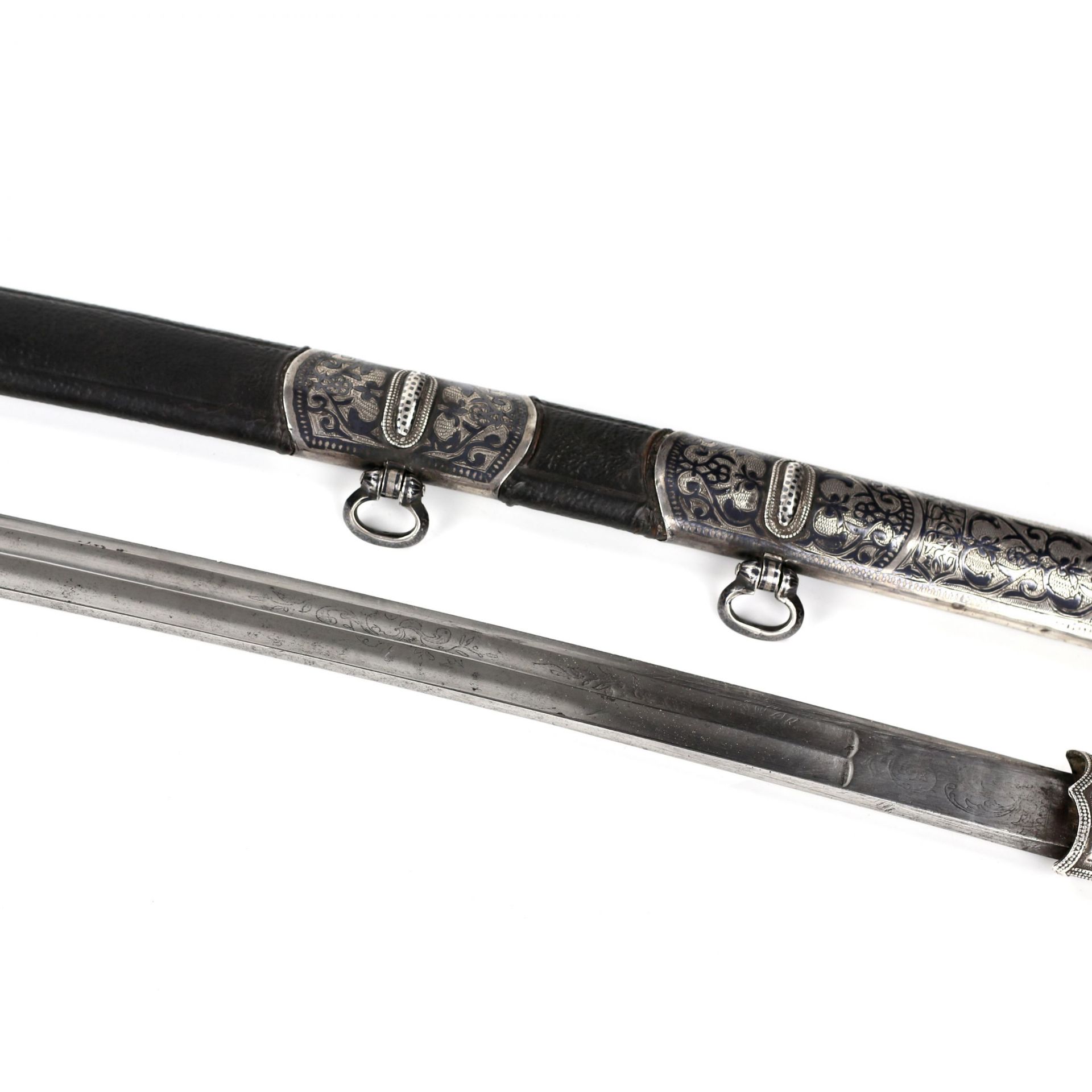 Silver Sword with niello. Caucasus. Russia 19th century. - Bild 6 aus 8