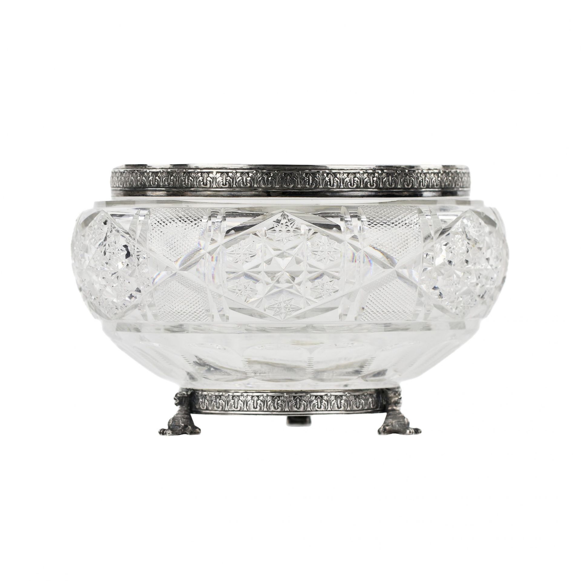 Heavy, crystal candy bowl in silver, Russian work at the turn of the 19th-20th centuries. - Bild 2 aus 8