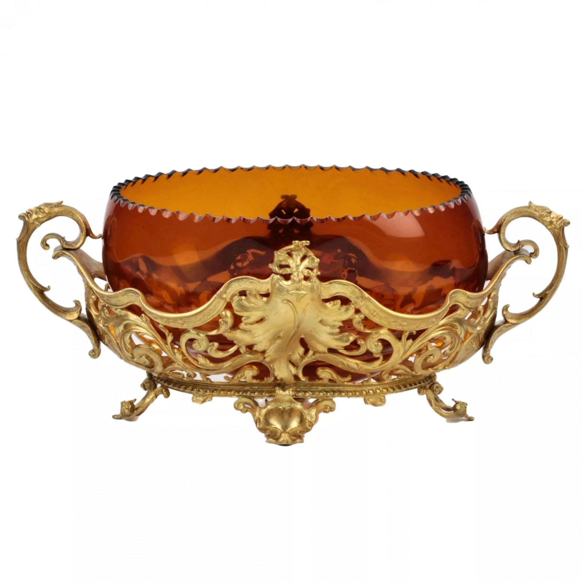 Bronze jardiniere with glass. 1920 century. - Image 5 of 6