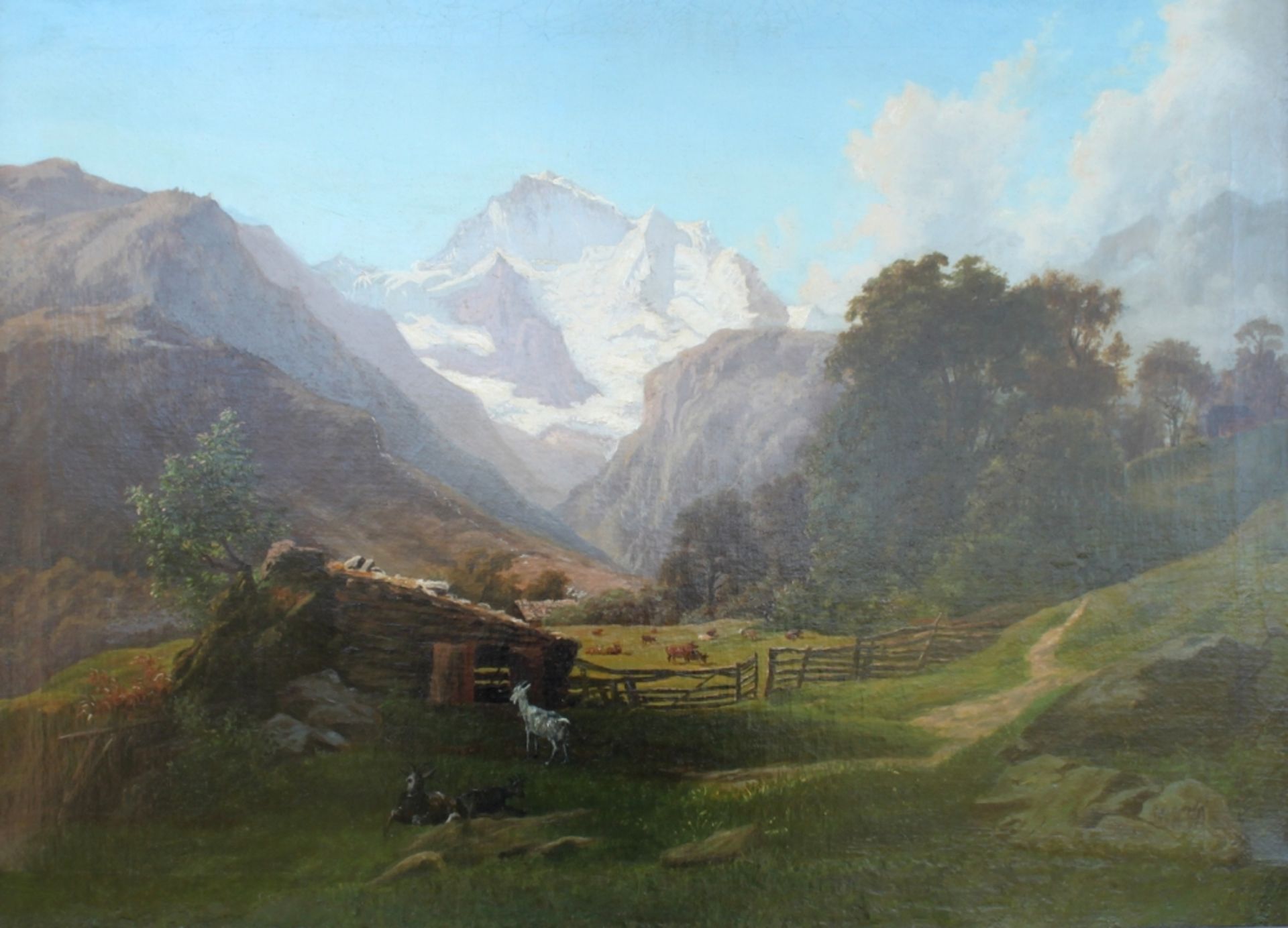 Kalckreuth, Stanislaus Eduard von (?).(Alpenlandschaft mit Jungfrau - Gebirgsmassiv im Berner - Bild 2 aus 2