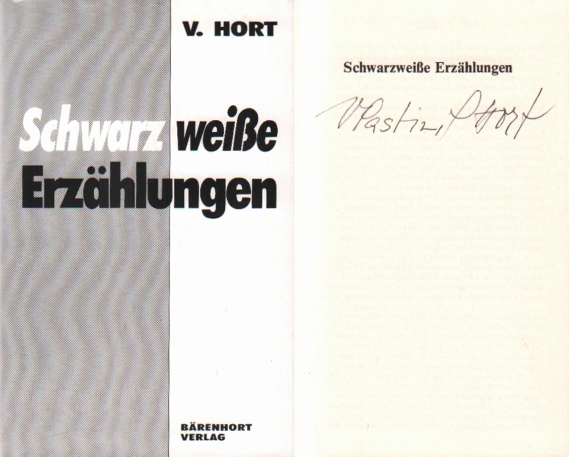 Hort, Vlastimil. Schwarzweiße Erzählungen. Köln, Bärenhort, 1989. 8°. Mit 6 Textzeichnungen. 235